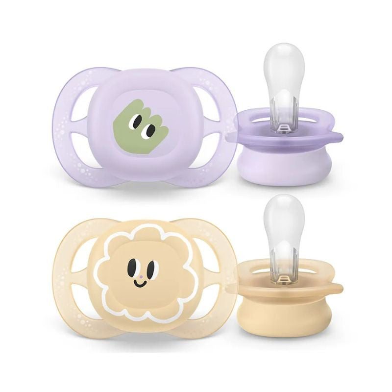 Philips Avent Ultra Start 2 Chupetas Lilas/Bege Bonecos 0-2m - Farmácia Garcia