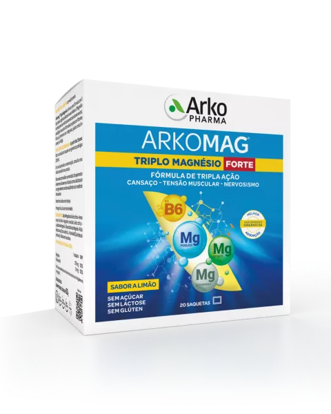 ARKOMAG Magnésio Triplo Magnésio Forte 20 Saquetas - Farmácia Garcia