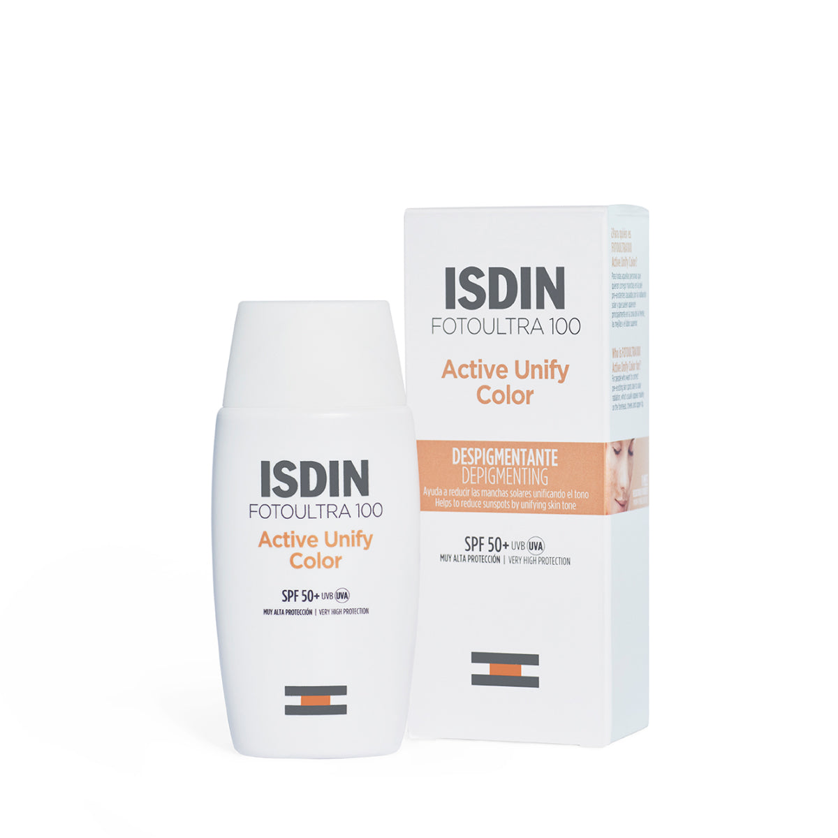 Foto Ultra 100 ISDIN Active Unify Color Fusion Fluid SPF 50+ - Farmácia Garcia