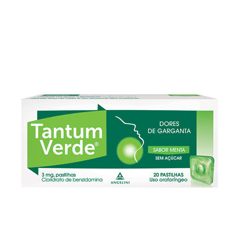 Tantum Verde Menta 3mg 20 Pastilhas - Farmácia Garcia