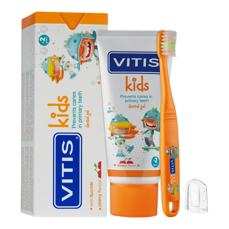 VITIS Kids Escova de Dentes + Gel Dentífrico 50ml + Oferta de Estojo 2 a 5 anos - Farmácia Garcia