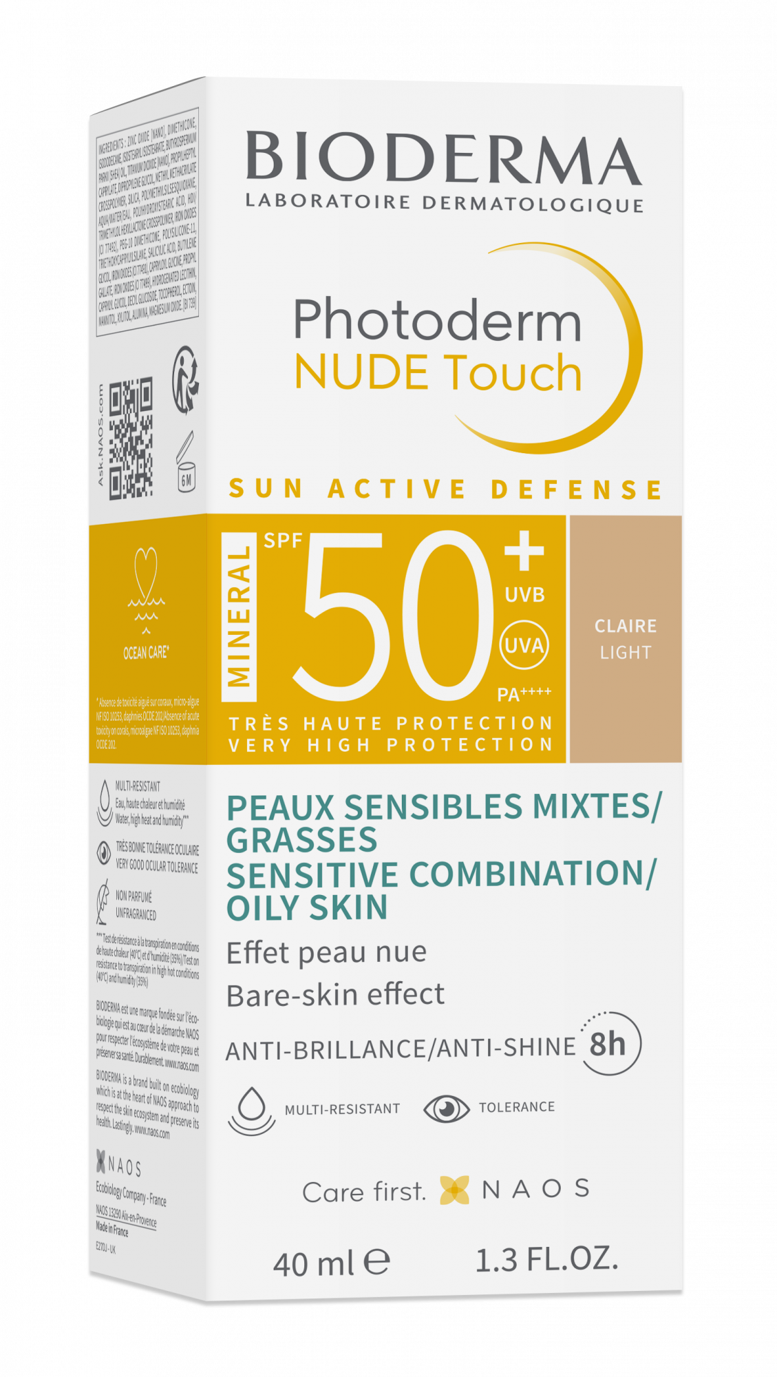 Bioderma Photoderm Nude Touch SPF50+ Claro 40ml - Farmácia Garcia