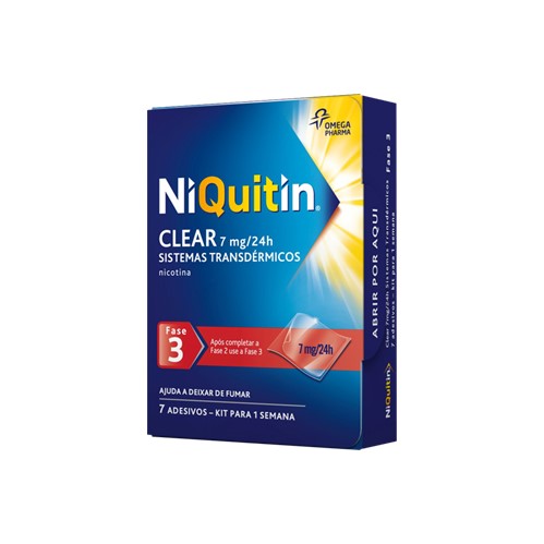 Niquitin Clear 7mg/24h x 14 Sistema Transdérmico - Farmácia Garcia