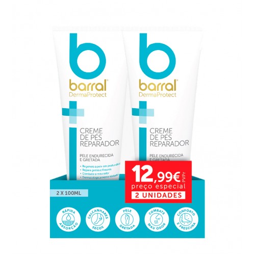 Barral DermaProtect Creme de Pés Reparador 2x100ml - Farmácia Garcia