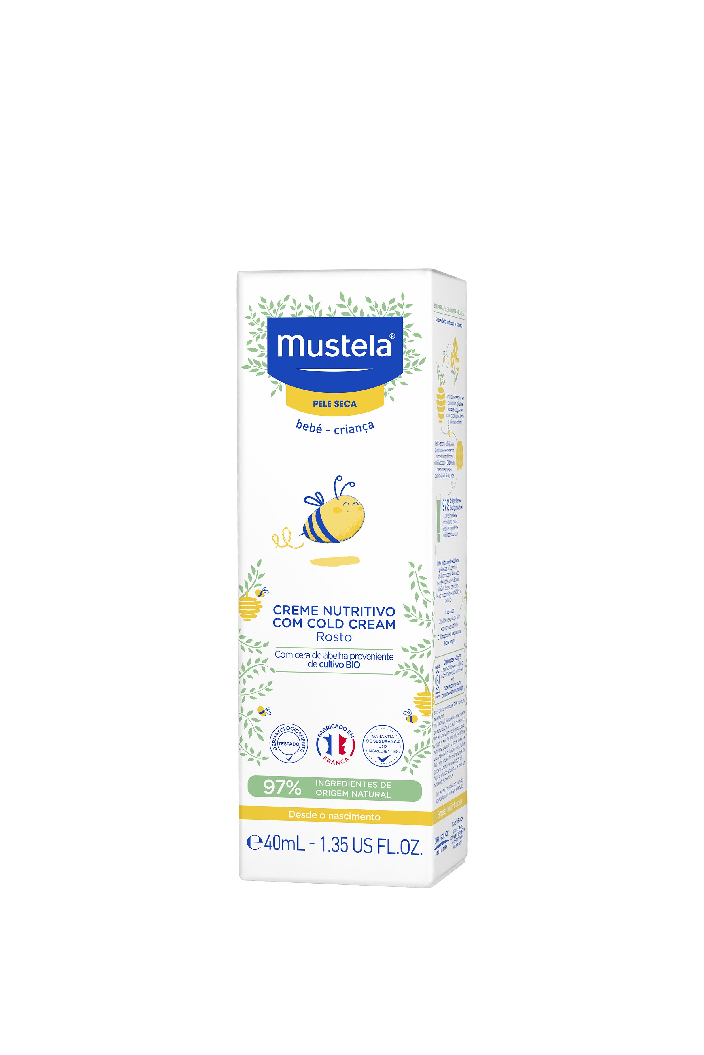 Mustela Bebe Pele Seca Creme Rosto Cold cream 40ml - Farmácia Garcia