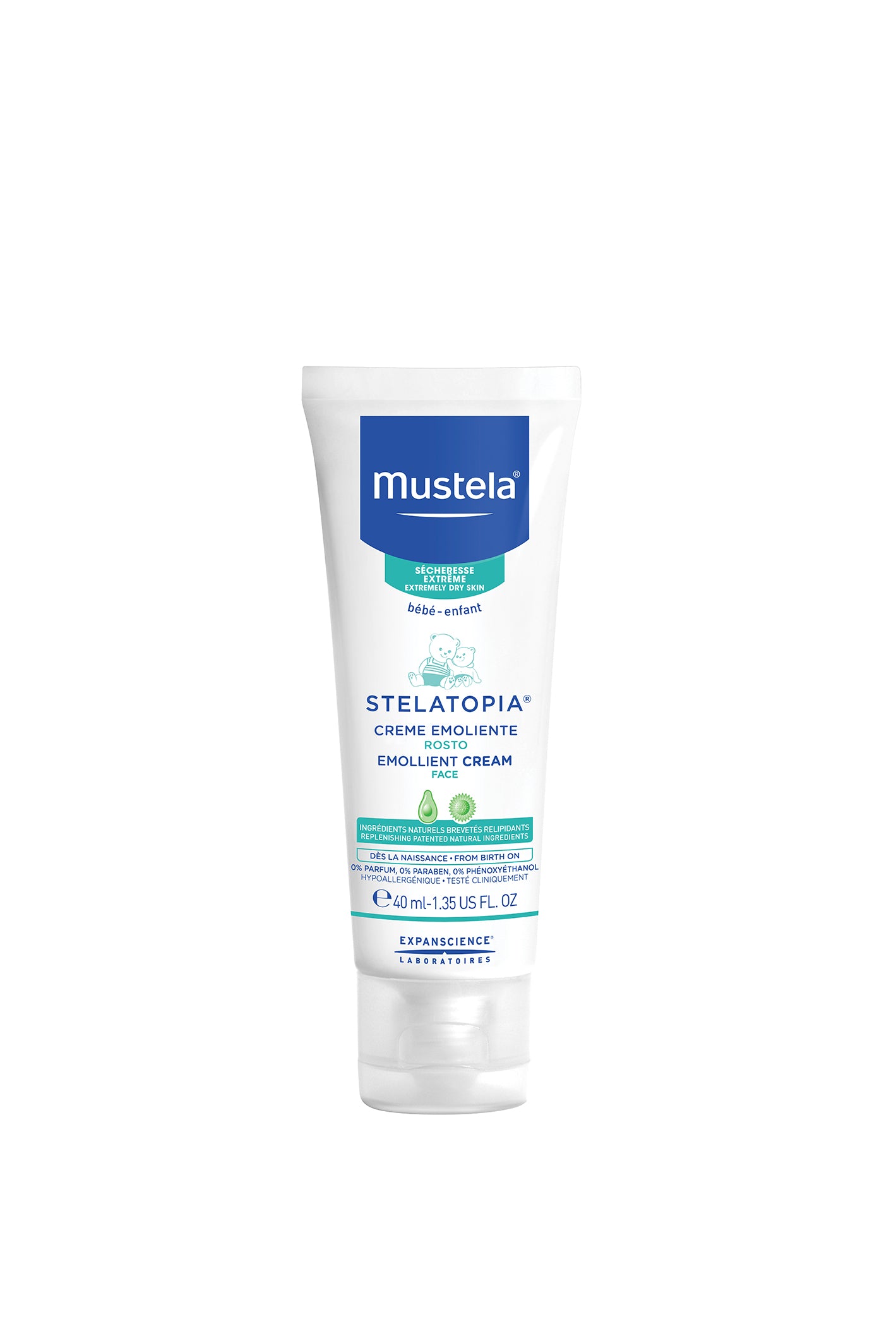 Mustela Bebe Pele Atópica Stelatopia Creme Rosto Emoliente 40 ml - Farmácia Garcia
