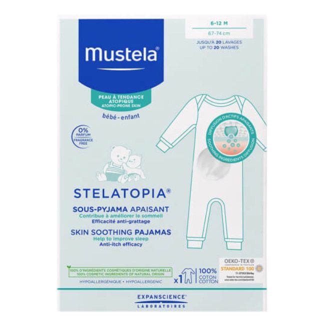 Mustela Bebe Pele Atopica Stelatopia Pijama Calmante 6-12m - Farmácia Garcia