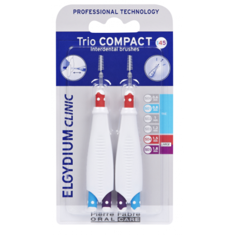 Elgydium Clinic Escovil Trio Compact Espaços Largos Mistos 2 unidades - Farmácia Garcia