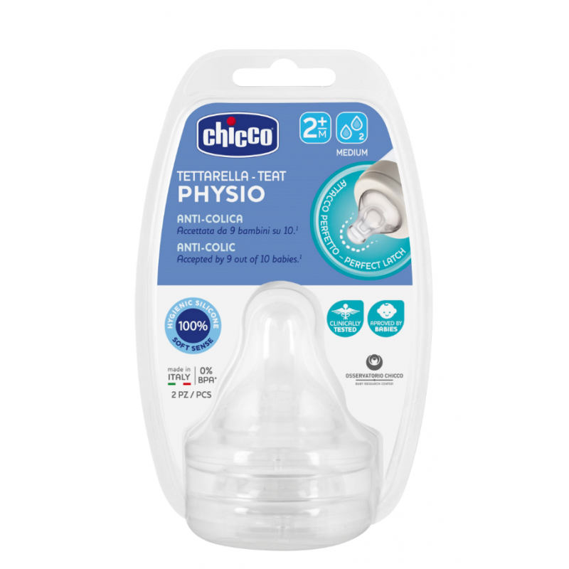 Chicco Tetina Perfect5 Silicone 2M+ Fluxo Regulável x2 - Farmácia Garcia