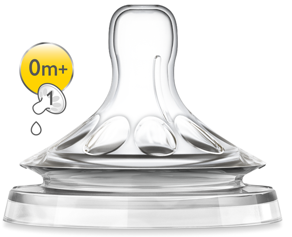 Philips Avent Tetina Silicone Natural 1 furo Fluxo 1 0m+ x2 - Farmácia Garcia