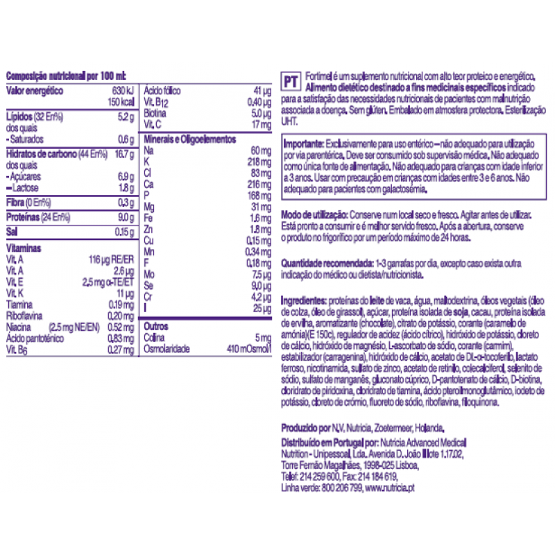 Fortimel Chocolate 4 Frascos 200ml - Farmácia Garcia