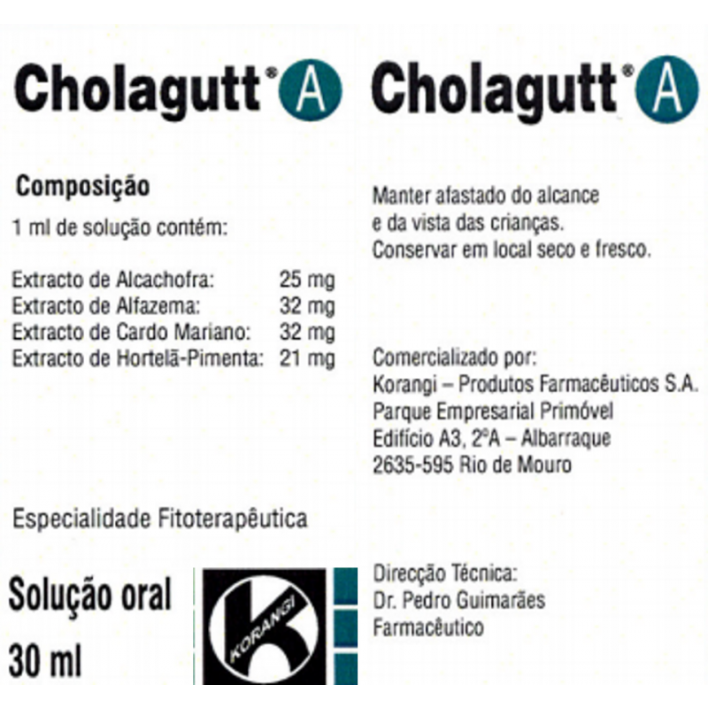 Cholagutt A 30ml - Farmácia Garcia