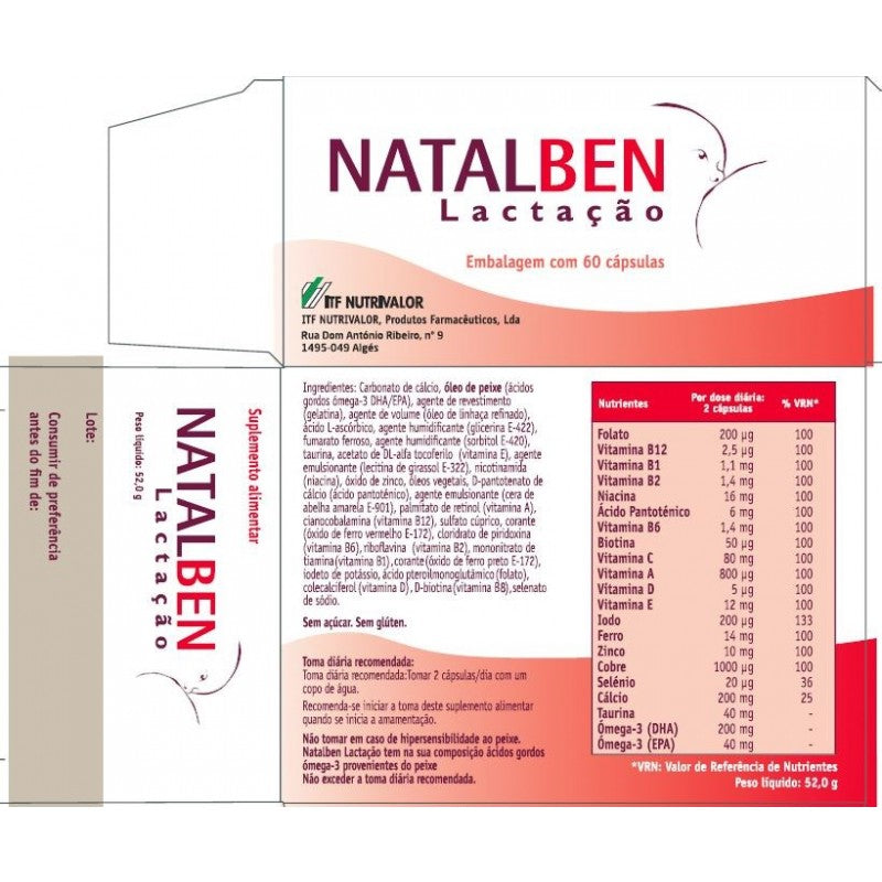 Natalben Lactação 60 cápsulas - Farmácia Garcia