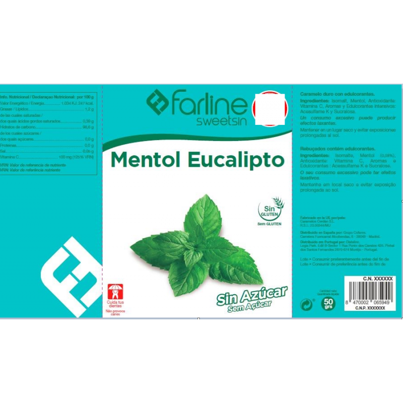 Sweetsin Rebuçado Mentol Eucalipto s/Açúcar - Farmácia Garcia