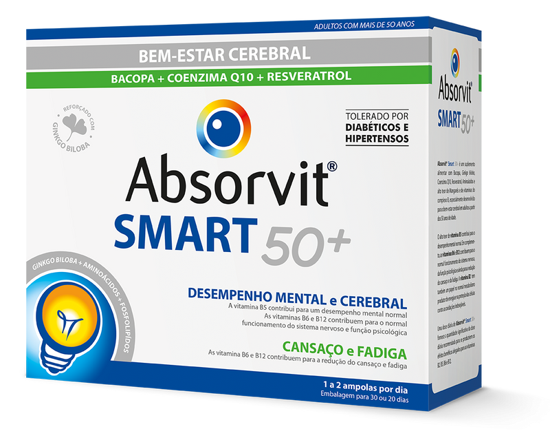 Absorvit@ Smart 50+ Ampolas 10ml x30 - Farmácia Garcia