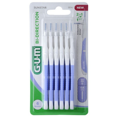 GUM Bi-Direction XS Escovilhão Interdental 0,6 mm 2014 6 Un - Farmácia Garcia