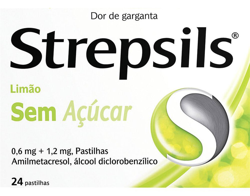 Strepsils Limão Sem Açúcar 24 Pastilhas - Farmácia Garcia