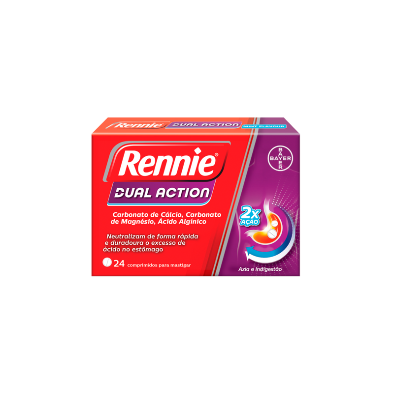 Rennie Dual Action 24 comprimidos para mastigar - Farmácia Garcia