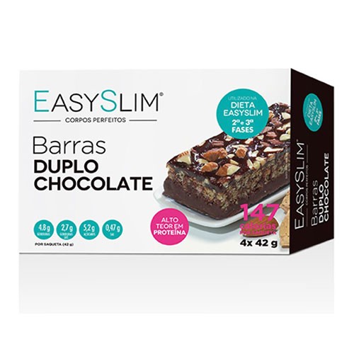Easyslim Barras Chocolate Duplo x4 - Farmácia Garcia