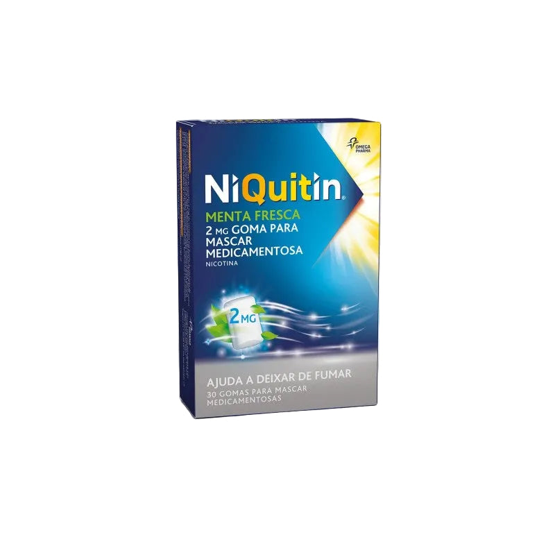 NiQuitin Menta Fresca MG, 4 mg x 30 gomas - Farmácia Garcia
