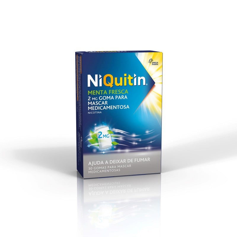 NiQuitin Menta Fresca MG, 4 mg x 30 gomas - Farmácia Garcia