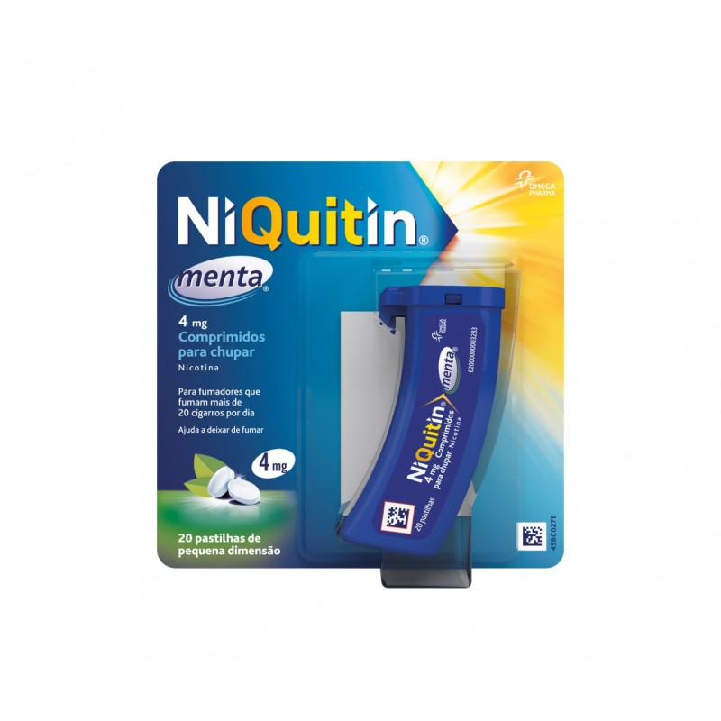 NiQuitin Menta, 4 mg x 20 comp chupar - Farmácia Garcia