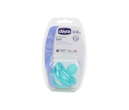 Chicco Chupeta Physio Soft Silicone Blue 6-12m - Farmácia Garcia