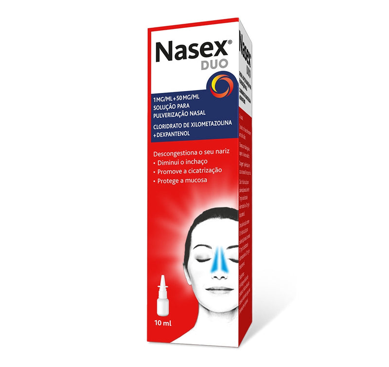 Nasex Duo , 1 mg/ml + 50 mg/ml Frasco 10 ml Sol pulv nasal - Farmácia Garcia