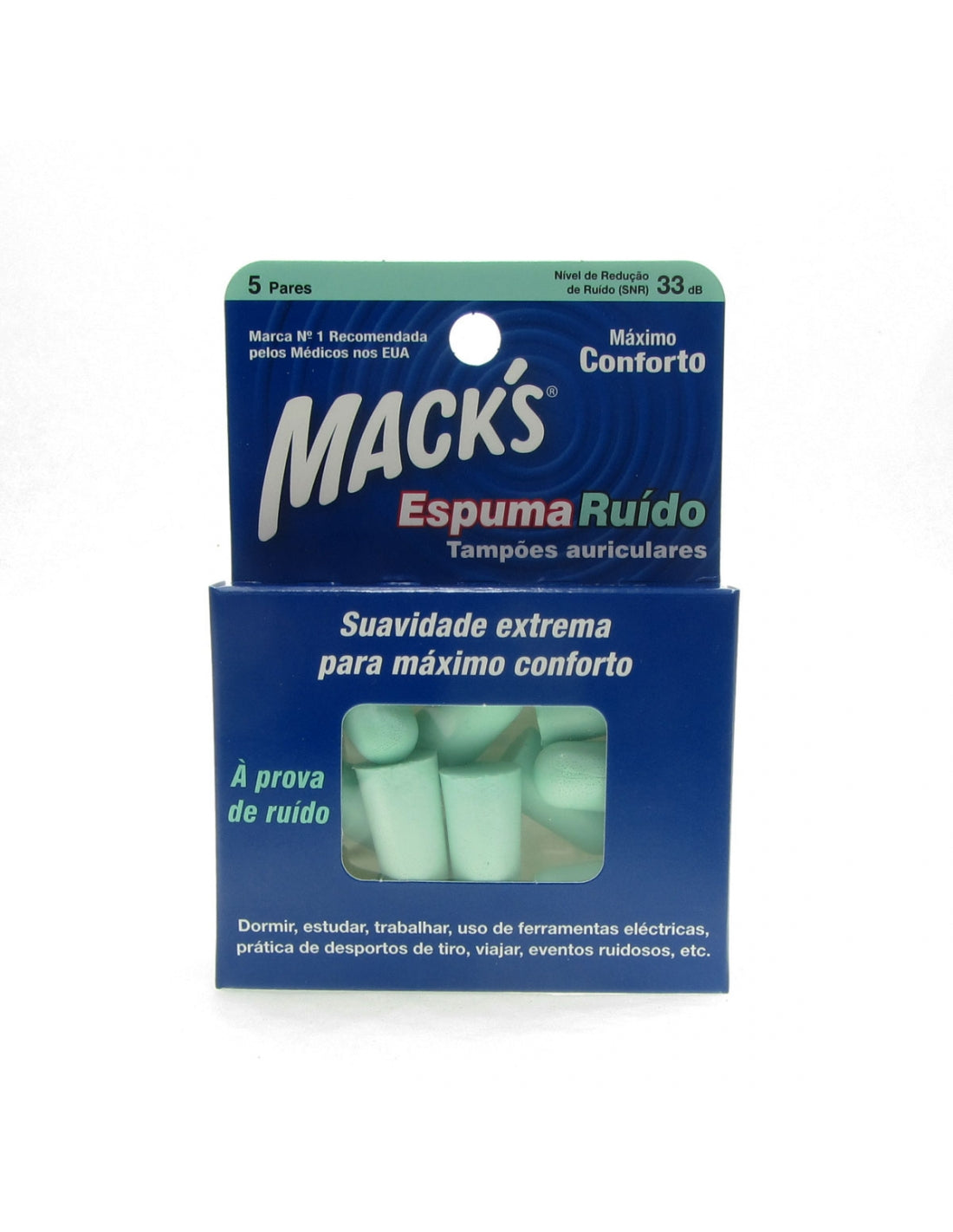 Mack S Tampões Espuma Ruído Oto 5 Pares - Farmácia Garcia