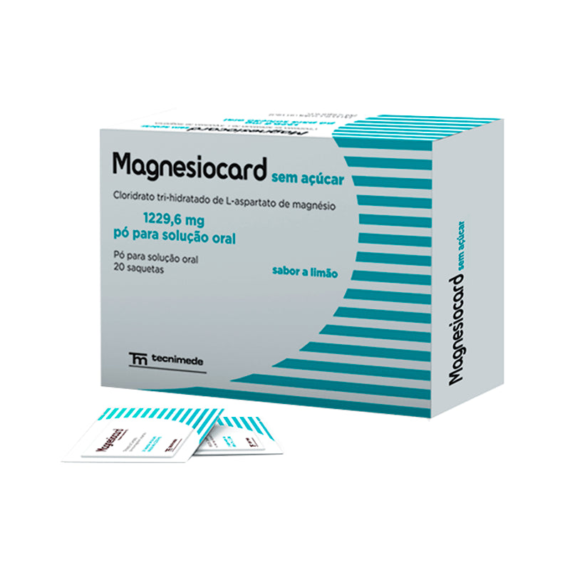 Magnesiocard Sem Açúcar 1229,6 mg Pó para Solução Oral 20 Saquetas - Farmácia Garcia