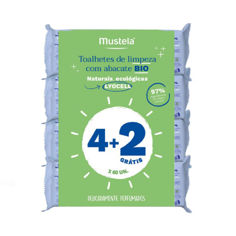 Mustela Bebé Toalhitas Limpeza Perfumadas x60 Pack 6 - Farmácia Garcia