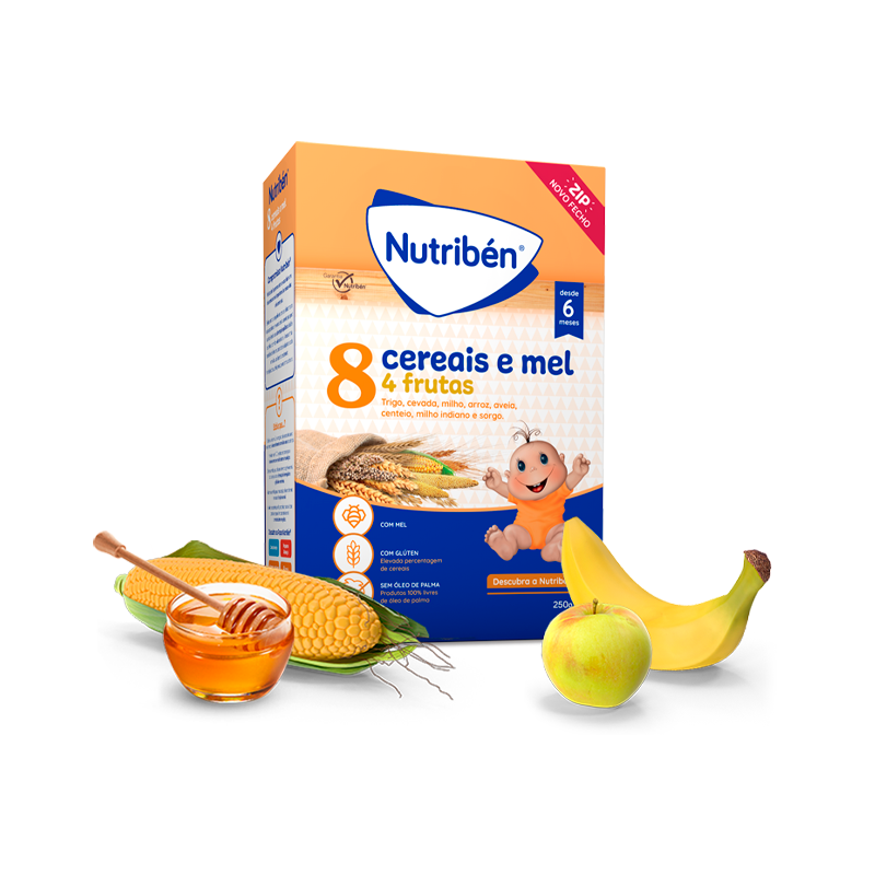 Nutribén Papa 8 Cereais e Mel Não Láctea 6m+ 250g - Farmácia Garcia