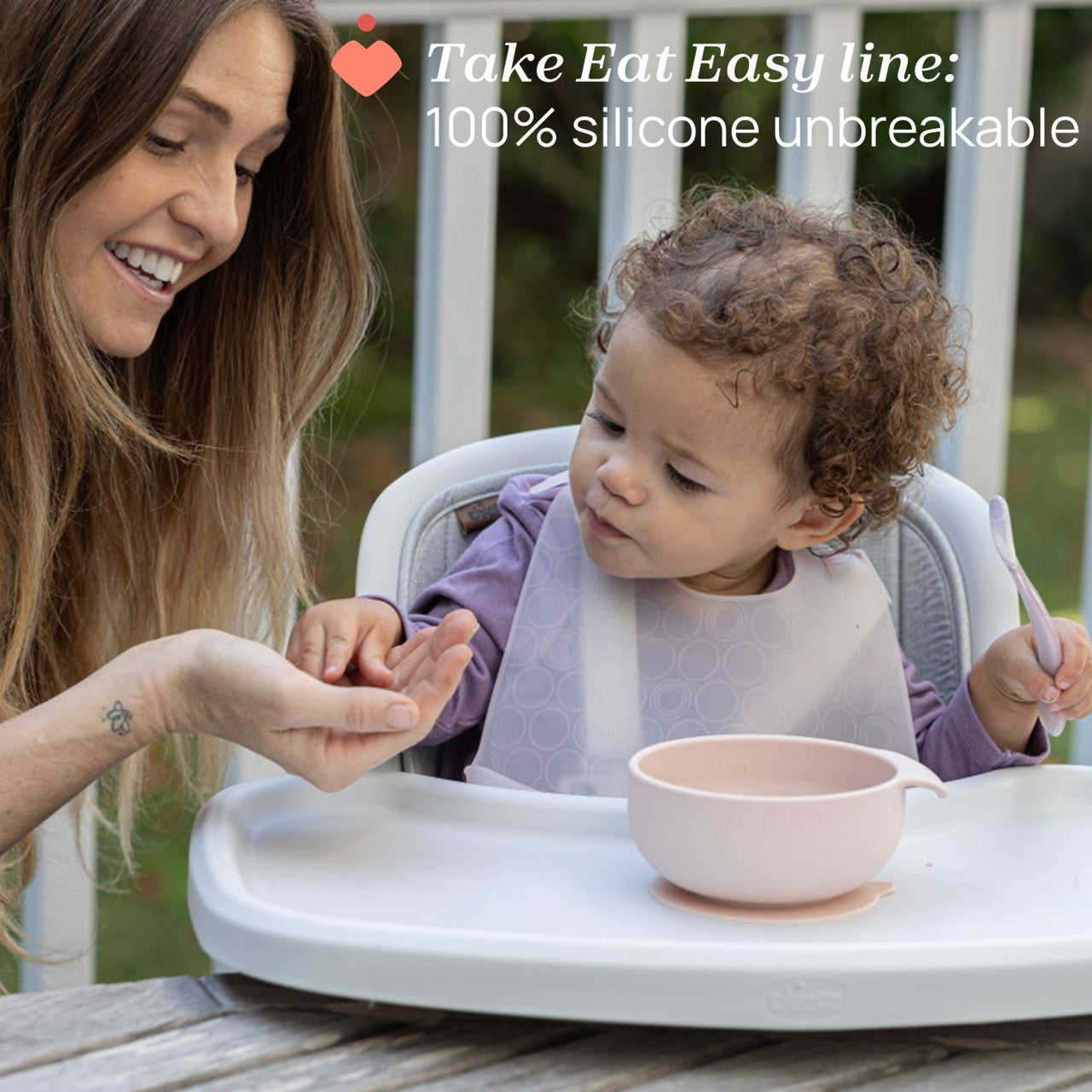 Chicco Tigela Silicone com Ventosa Rosa 6M+