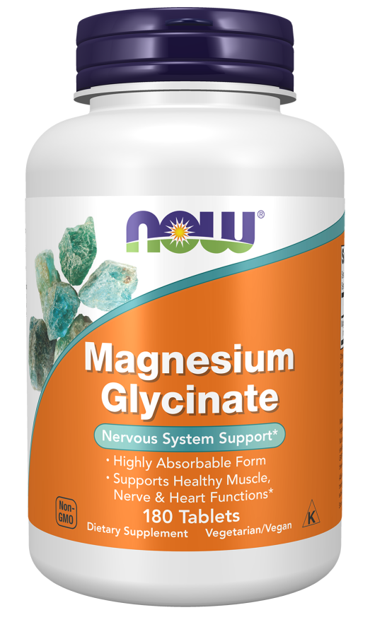 NOW Magnesium Glycinate 180 Comprimidos