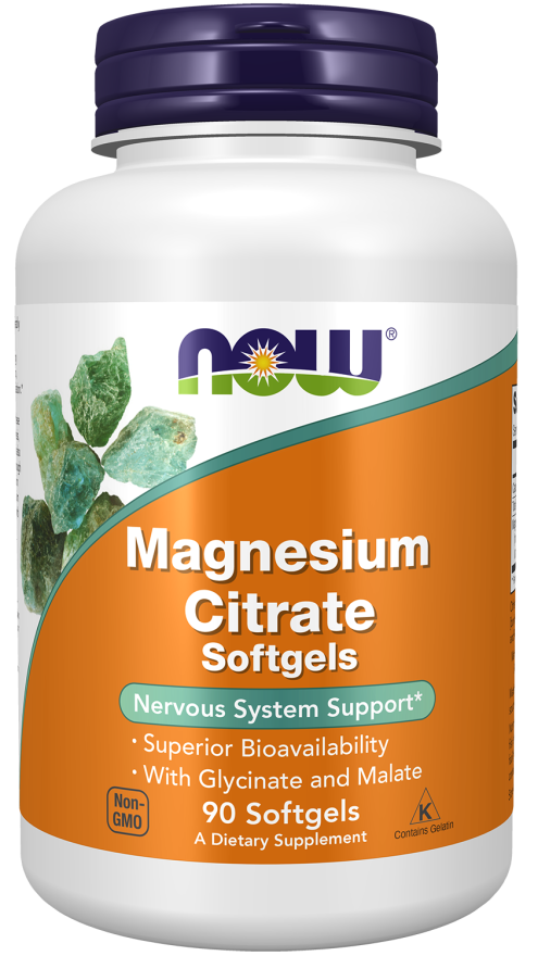 NOW Magnesium Citrate Softgels 40 Cápsulas Moles - Farmácia Garcia