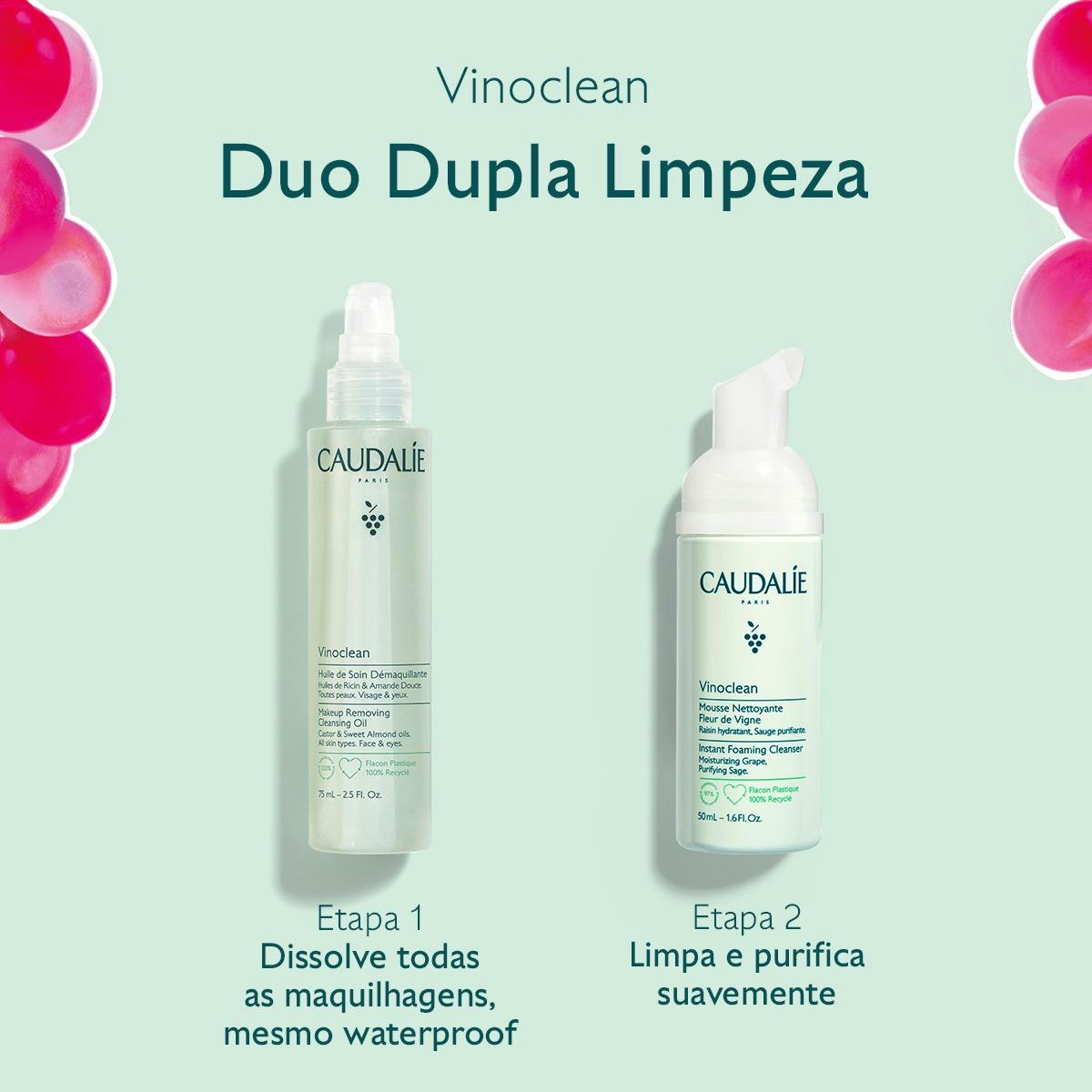Caudalie Vinoclean Duo Coffret Dupla Limpeza - Farmácia Garcia