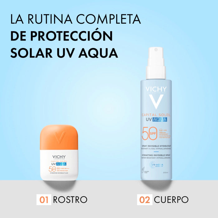 Vichy Capital Soleil UV Aqua Spray Hidratante Invisível SPF50 200ml - Farmácia Garcia