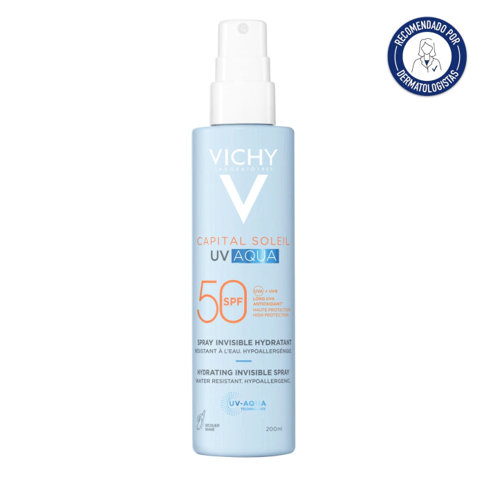 Vichy Capital Soleil UV Aqua Spray Hidratante Invisível SPF50 200ml - Farmácia Garcia