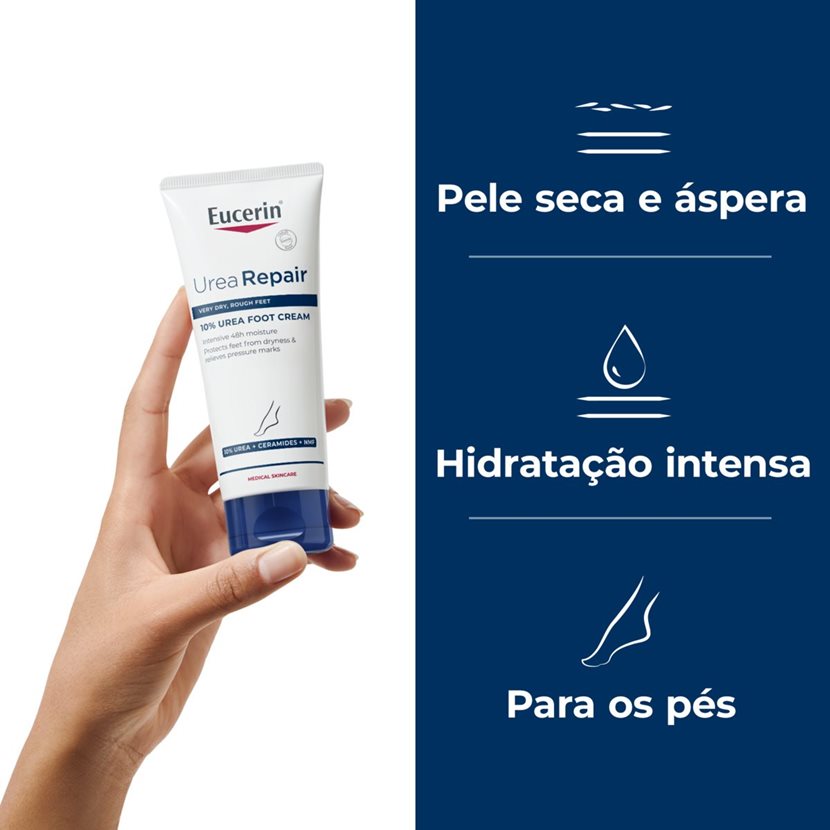 Eucerin Reparador Creme Pés Pele Seca Ureia 10% 100ml - Farmácia Garcia