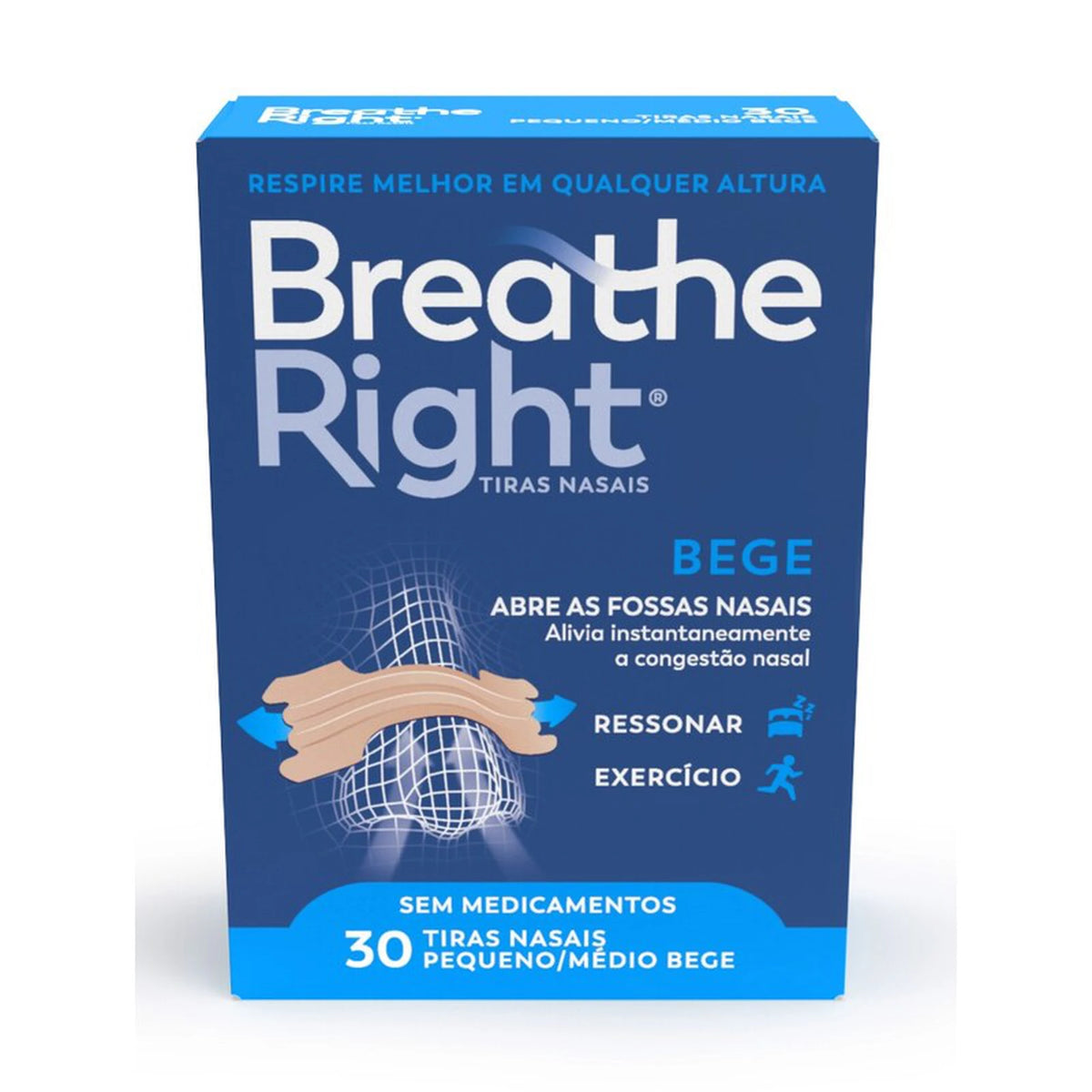 Breathe Right Penso Nasal Pequeno/Médio 30 Unidades - Farmácia Garcia