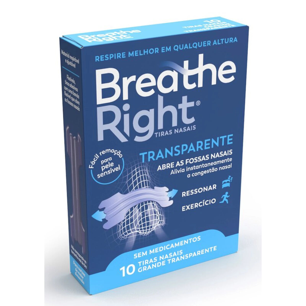 Breathe Right Penso Nasal Transparente Grande 10 Unidades
