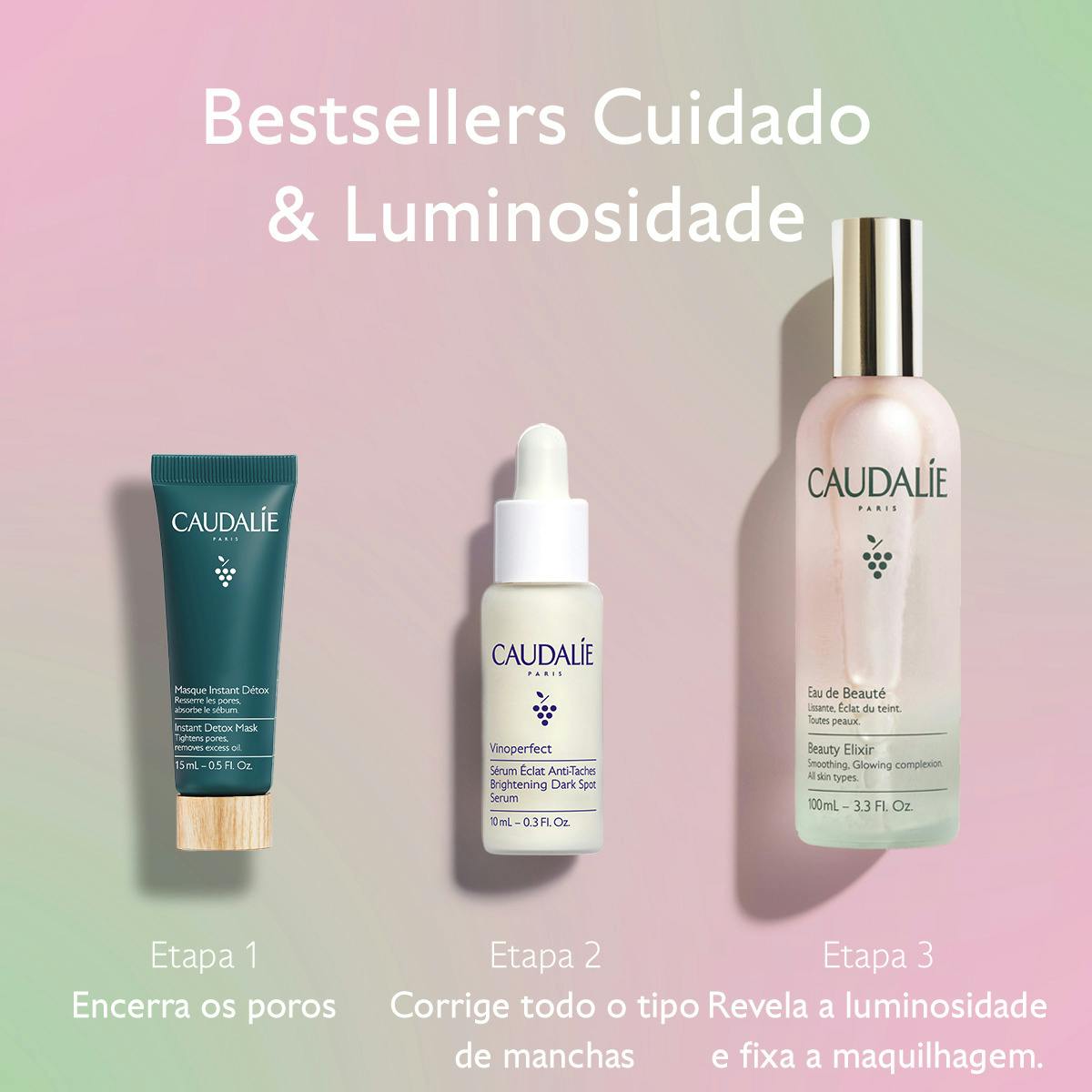 Caudalie Coffret Trio Bestsellers Cuidado & Luminosidade Água de Beleza