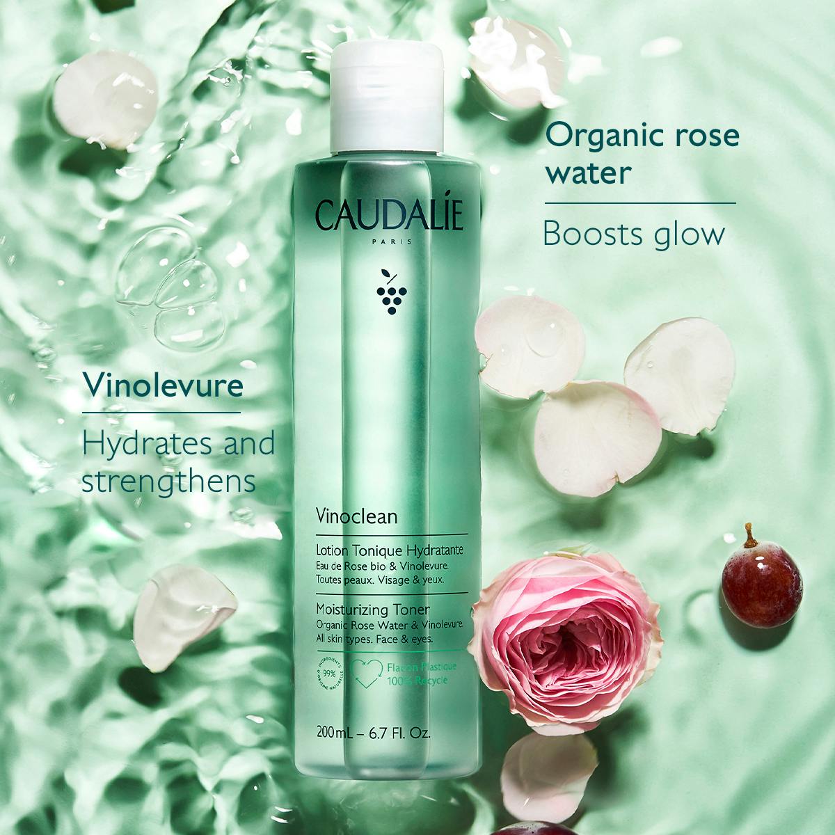 Caudalie Vinoclean Loção Tónica Hidratante 400ml