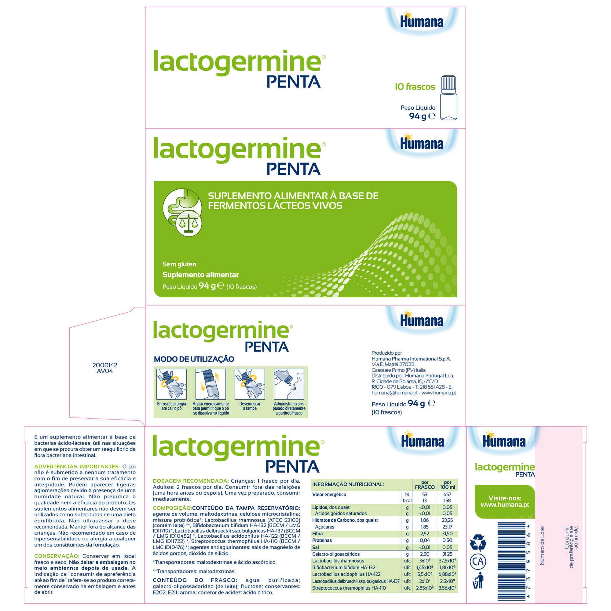 Lactogermine Penta Solução Oral 8ml x10 - Farmácia Garcia