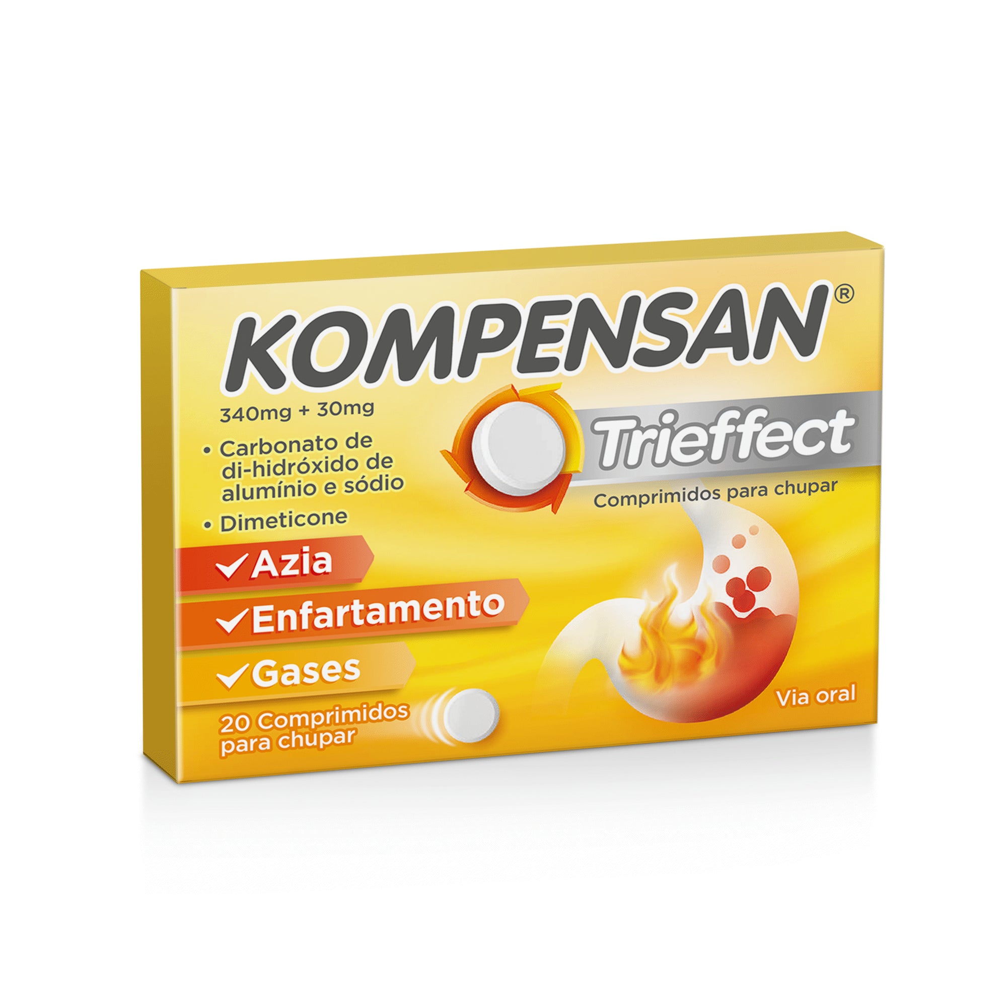 Kompensan Trieffect 340/30 Mg 20 Comprimidos para Chupar - Farmácia Garcia