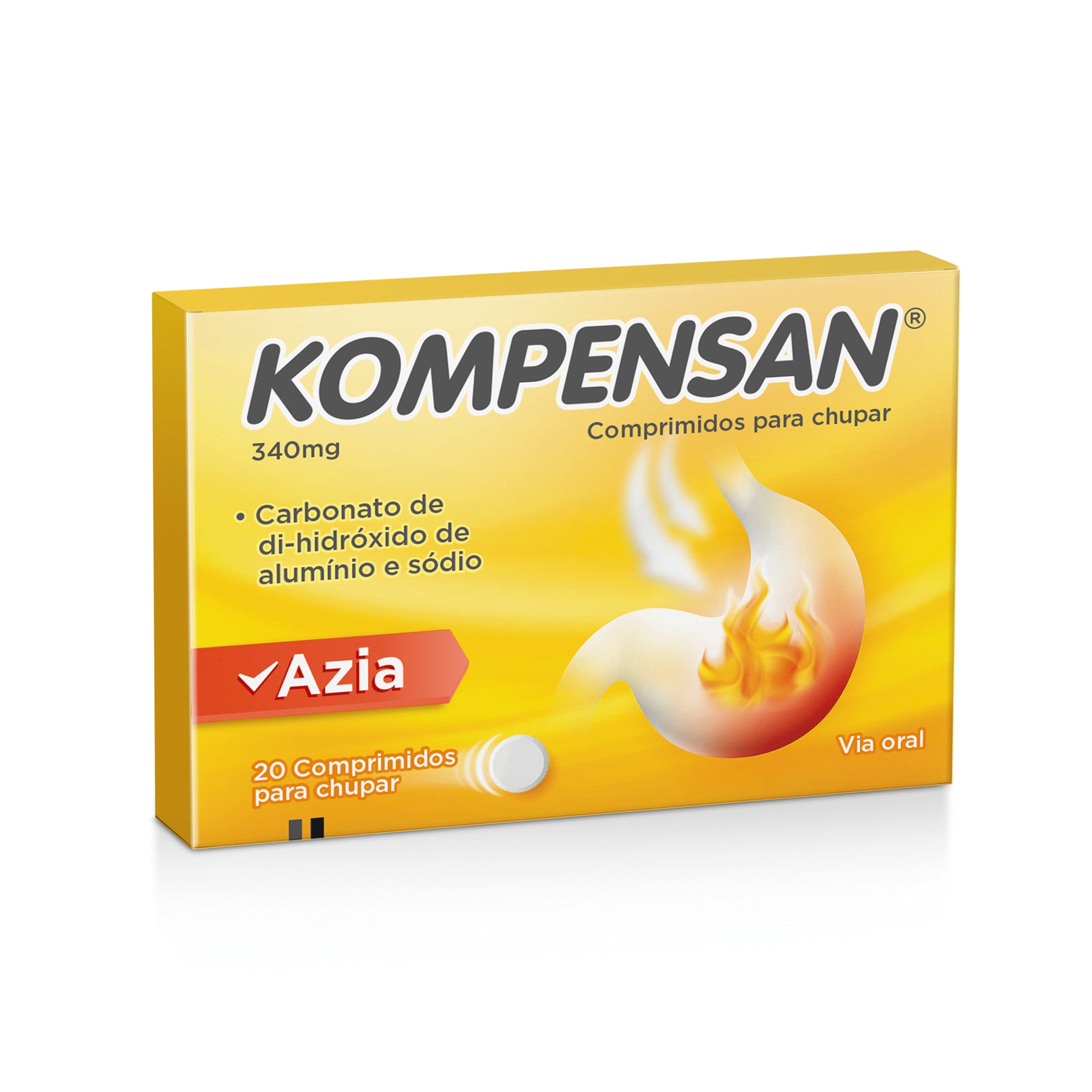 Kompensan 340 mg 20 Comprimidos Mastigáveis - Farmácia Garcia