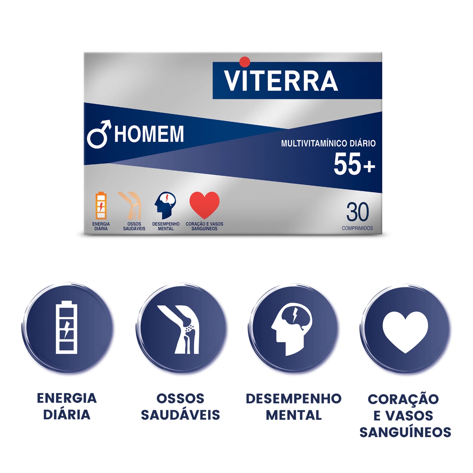 Viterra Homem Platinum 55+ 30 Comprimidos - Farmácia Garcia