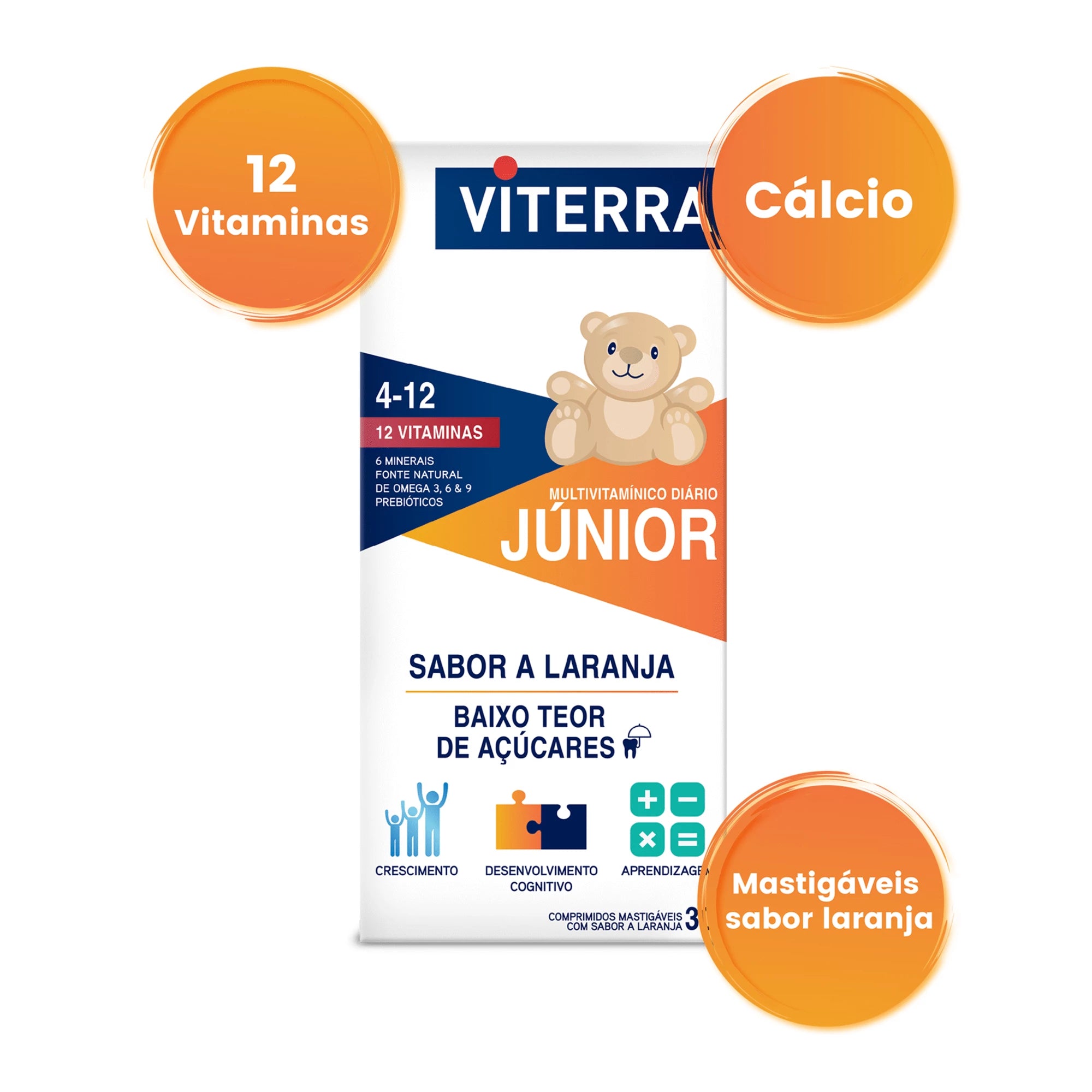 Viterra Junior 30 Comprimidos Mastigáveis Laranja - Farmácia Garcia