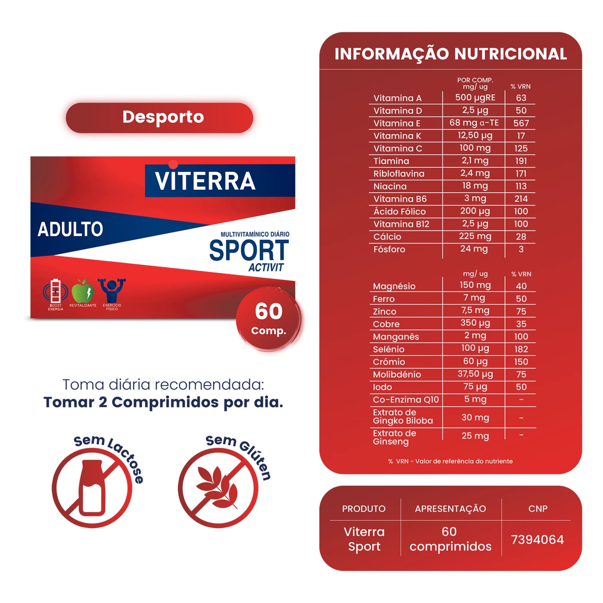 Viterra Sport Activit Adulto 60 Comprimidos - Farmácia Garcia