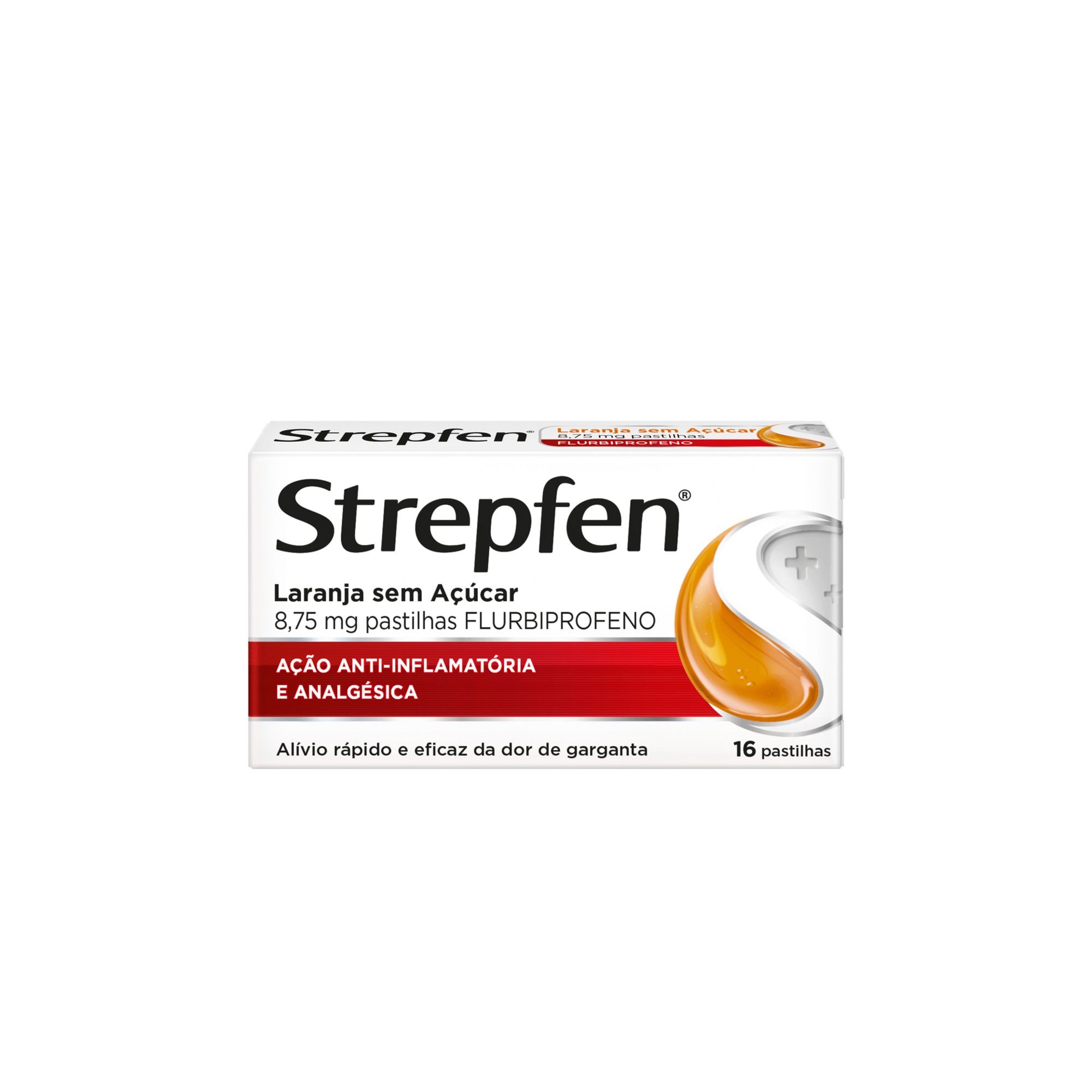 Strepfen Laranja Sem Açúcar, 8,75mg 16 Pastilhas